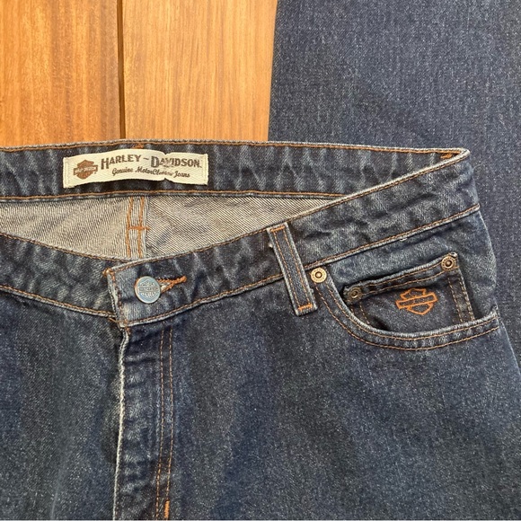 Harley Davidson Genuine MotorClothes Womens 12 Long Straight Leg Denim Jeans - Picture 11 of 11